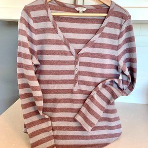 LUCKY BRAND  - BUTTON DOWN KNIT HENLEY